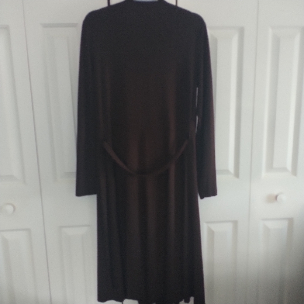 AK Anne Klein True Wrap Dress Brown M - Picture 3 of 8